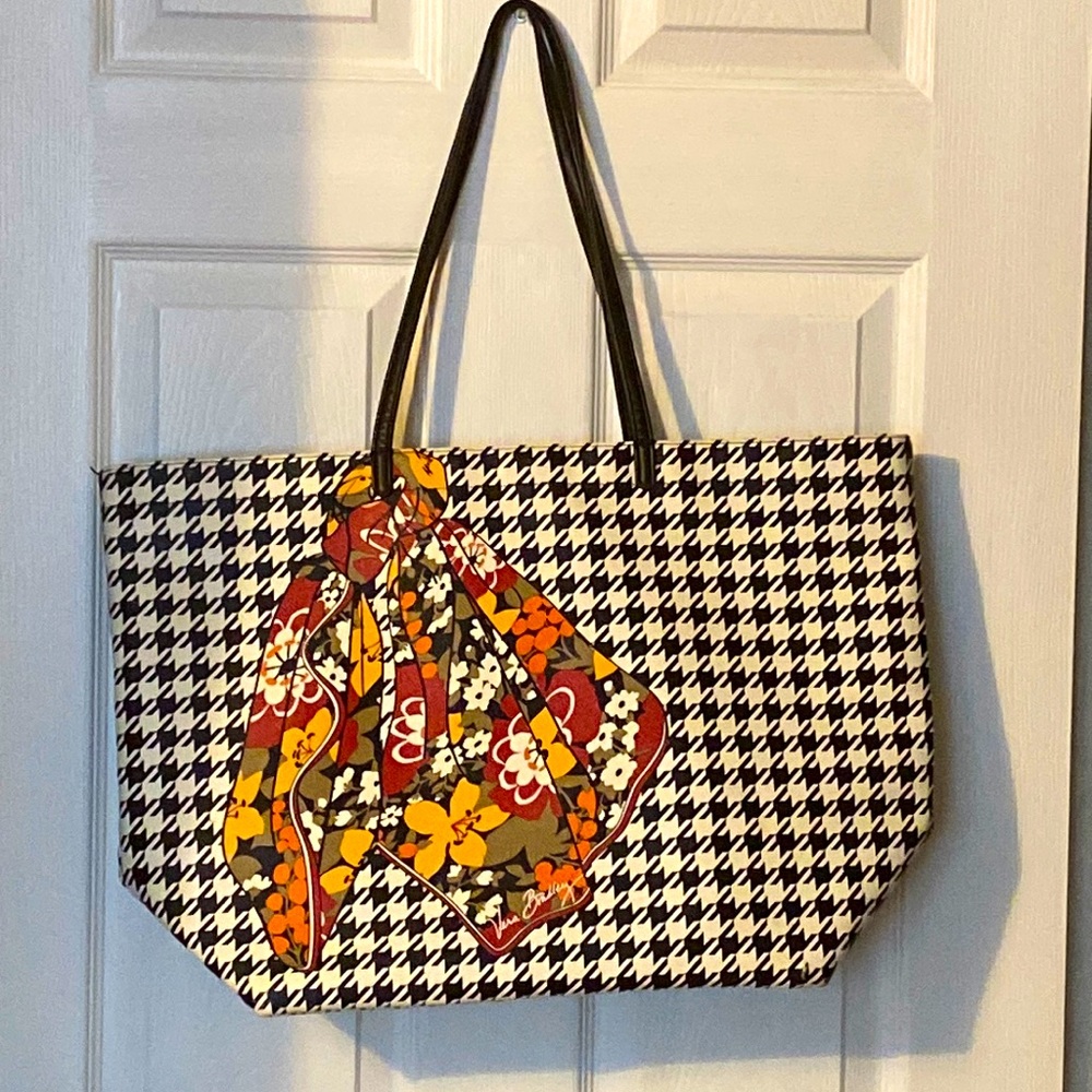 Vera Bradley Large Vinyl Tote Houndstooth Zippered